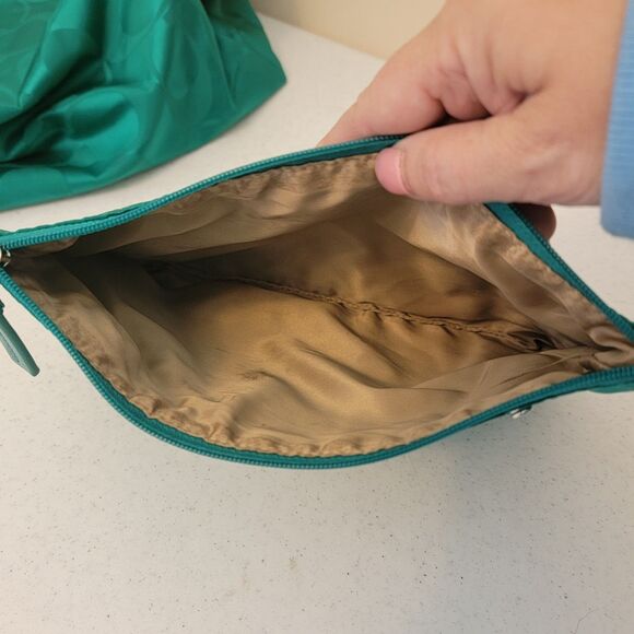 Coach Signature Getaway Packable Weekender Bag w/ Toiletries Bag Green Teal - Picture 12 of 14